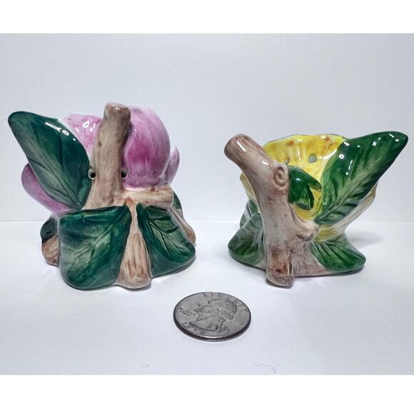 Portmeirion Botanic Garden Butterflies Salt & Pepper Shakers - Vintage Porcelain - Picture 2 of 9